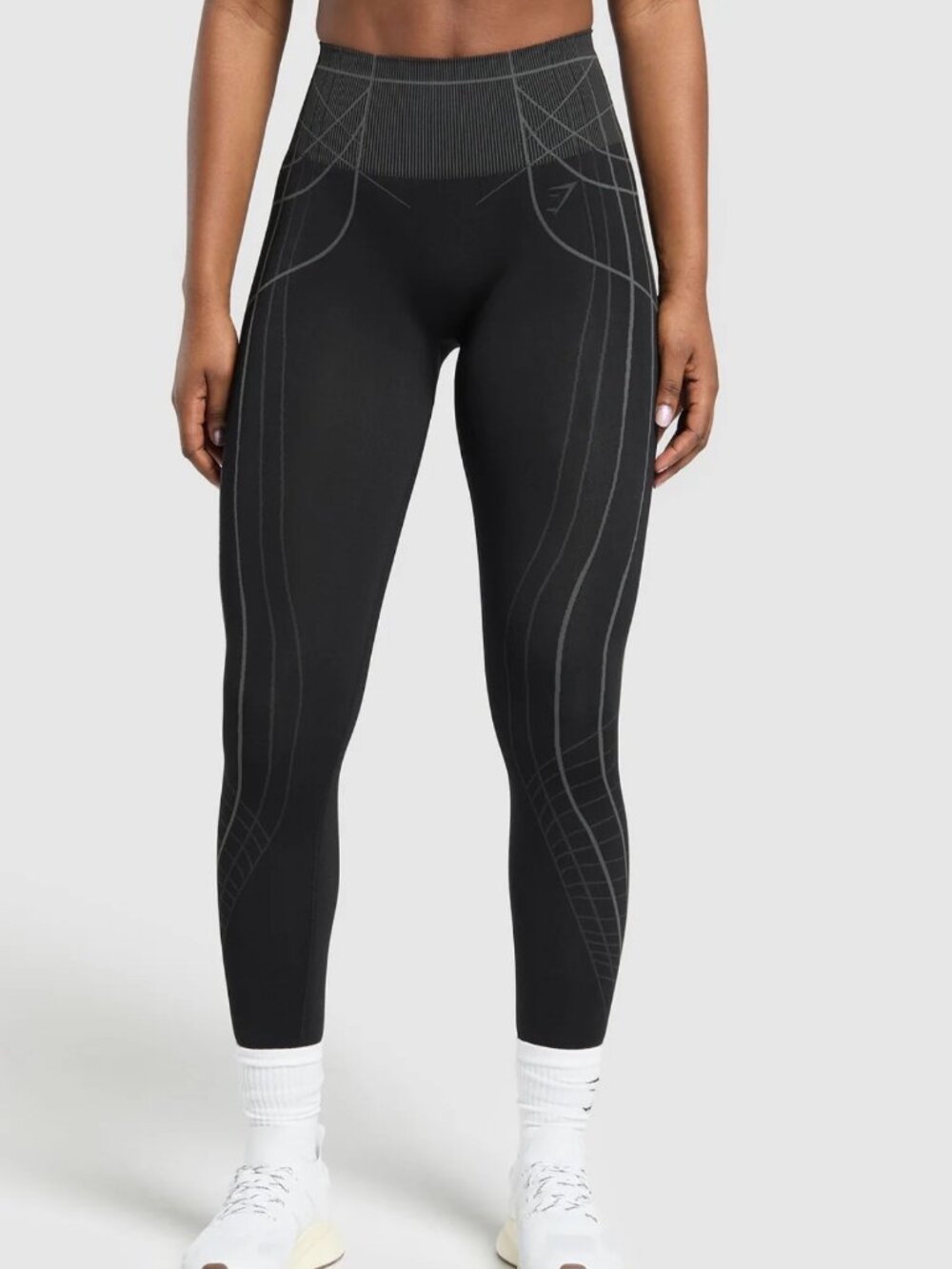 MEDIUM Gymshark Apex Seamless Leggings - Black/Graphite Grey